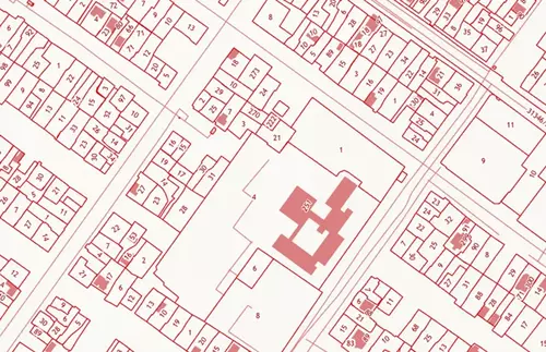Графическое отображение объектов недвижимости в квартале (участки, объекты капитального строительства)